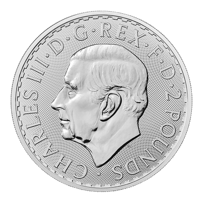 A picture of a 1 oz. Silver Britannia King Charles Effigy Coin (2023)